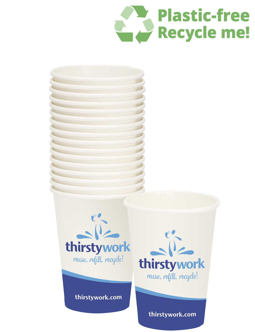 7oz Recyclable Paper Cups Product Thirsty Work