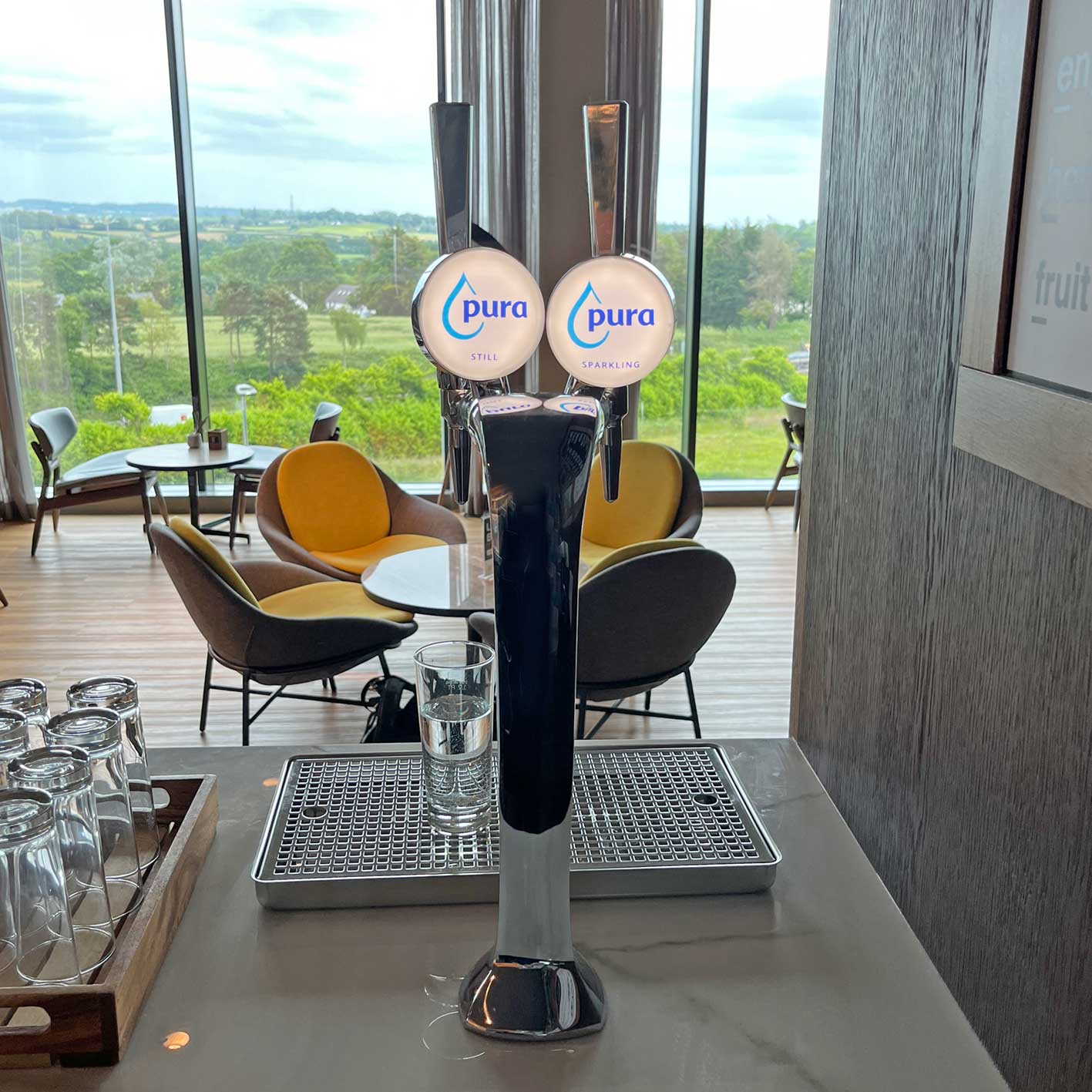 The hotel bar and water service area
