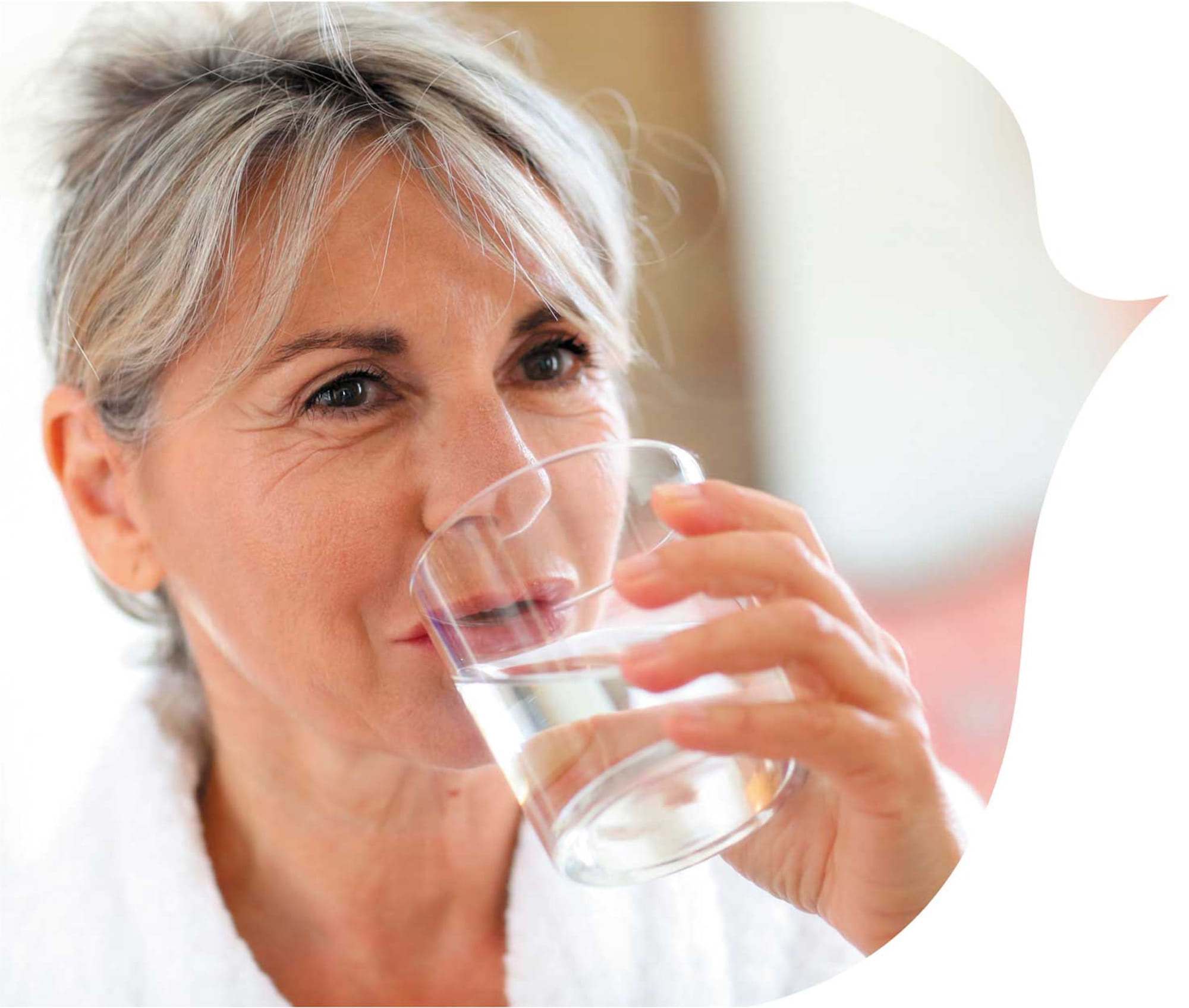 lady drinking glass of water