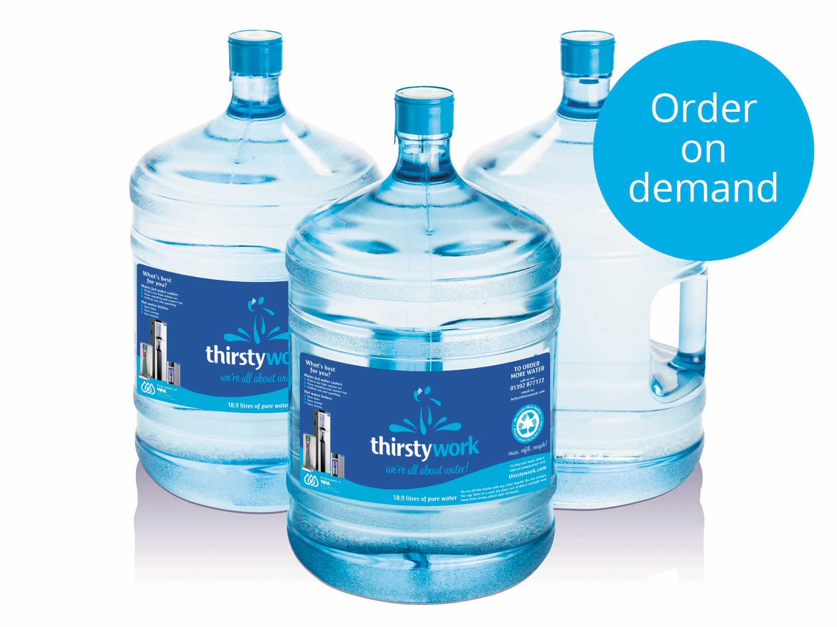 bottled water delivery for use with water coolers