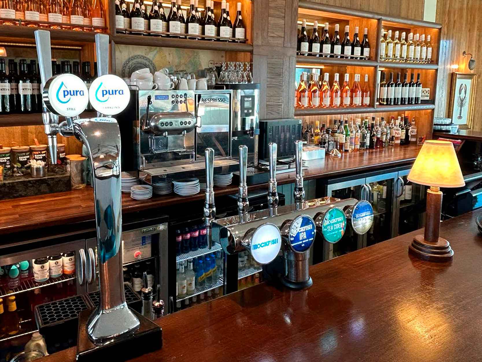 Cobra installation on bar Rockfish restaurants