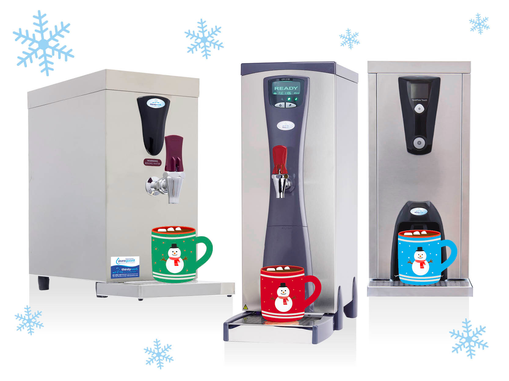 A hot water boiler for making hot chocolates