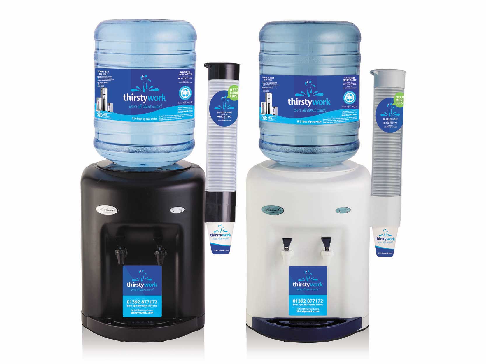 Bottled water coolers for use on TV and Film sets