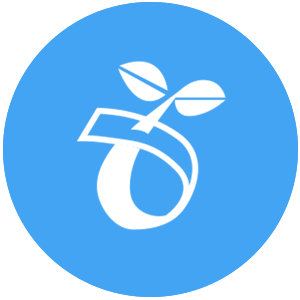 biodegradable icon blue circle