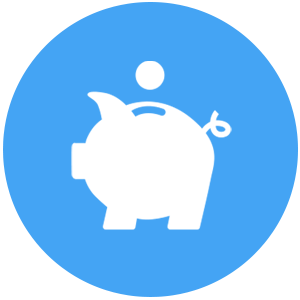 piggy bank icon blue circle