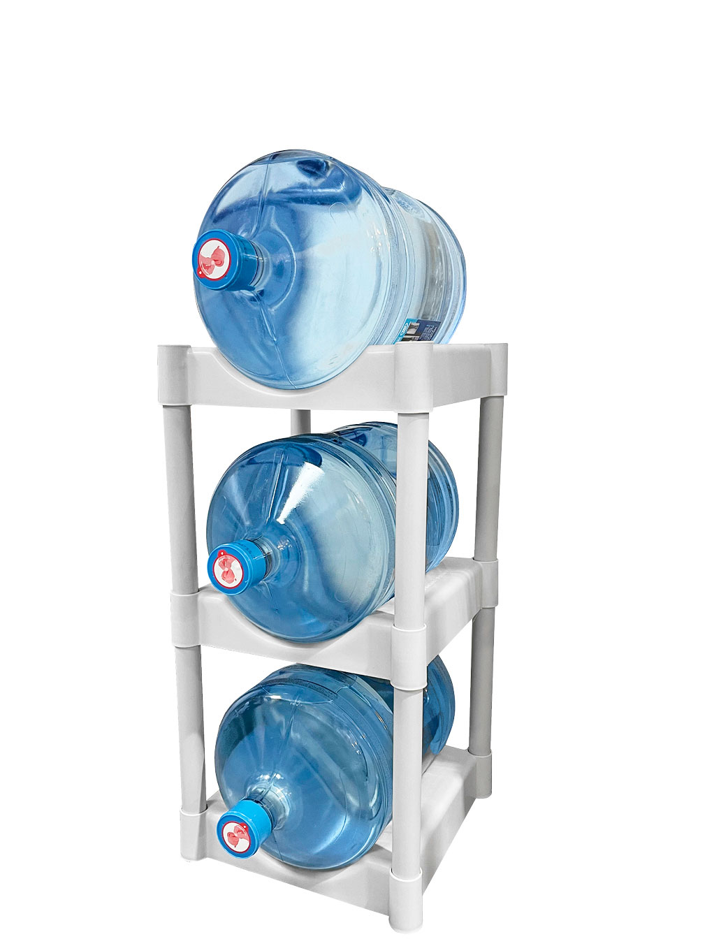 drinking water delivery 3 bottle rack white