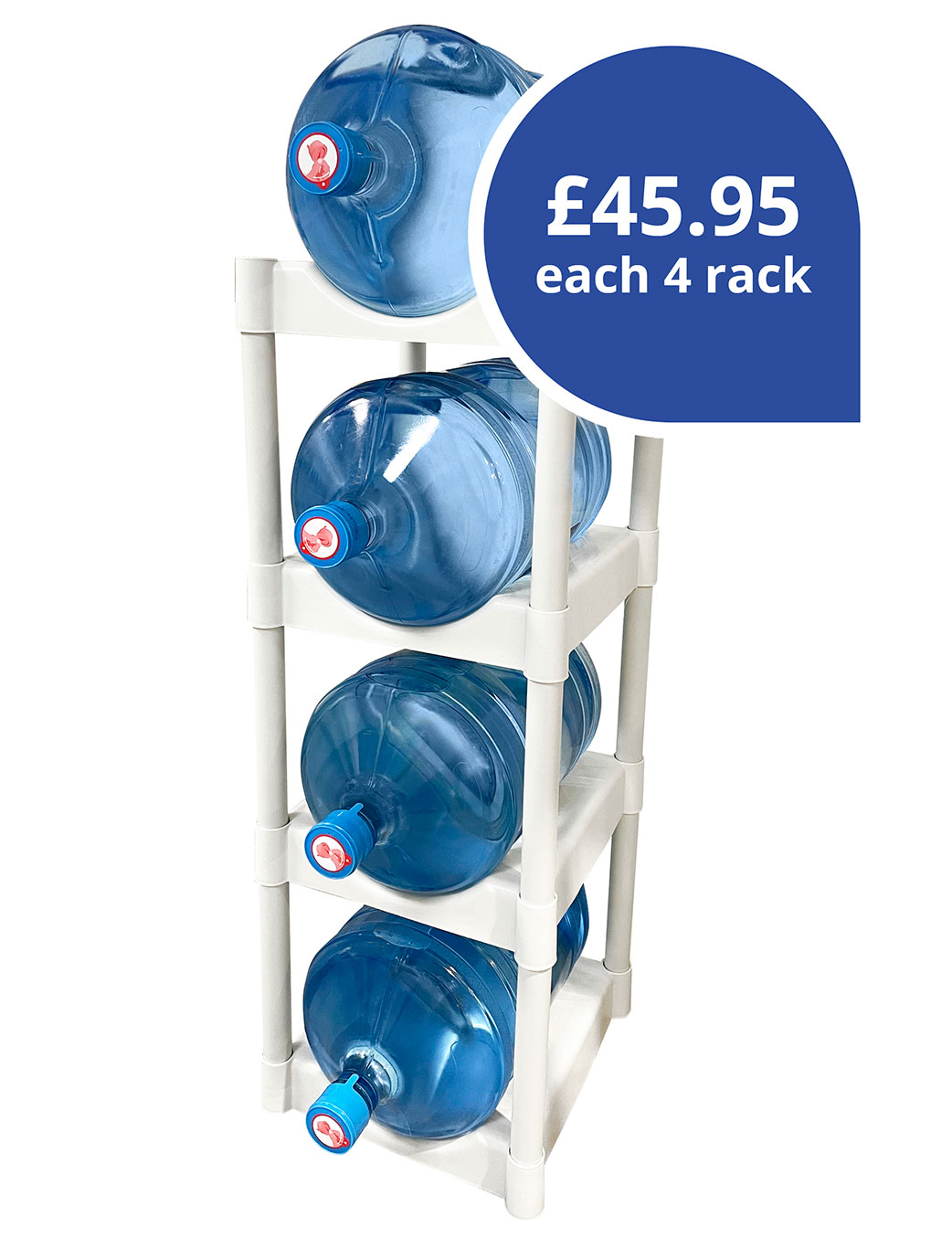 White 4 Bottle Storage Rack Thirsty Work