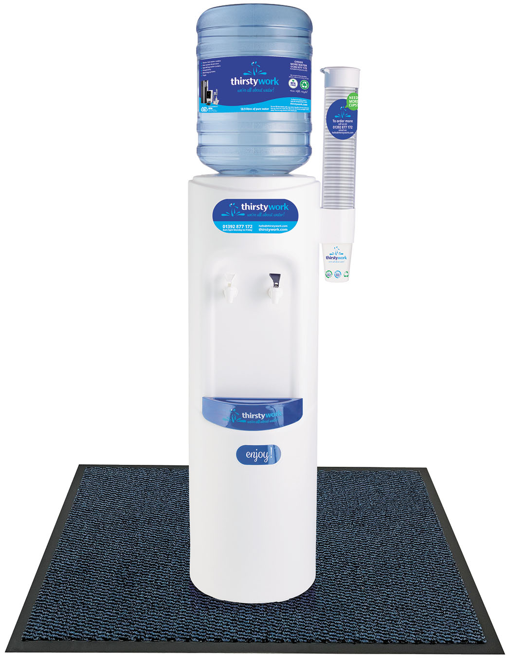 Premium Water-Absorbent Bottled Water Cooler Floor Mat Blue