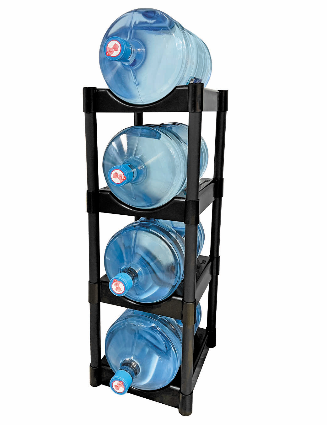 bottled drinking water 4 bottle storage rack black