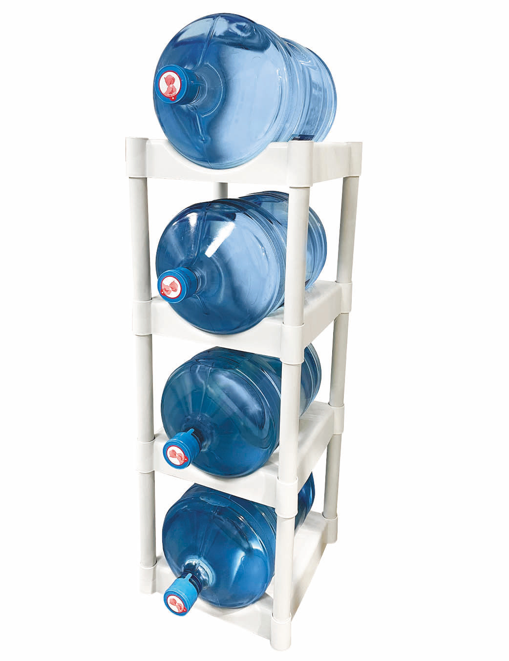 4-Bottle 5-Gallon Water Bottle Storage Rack