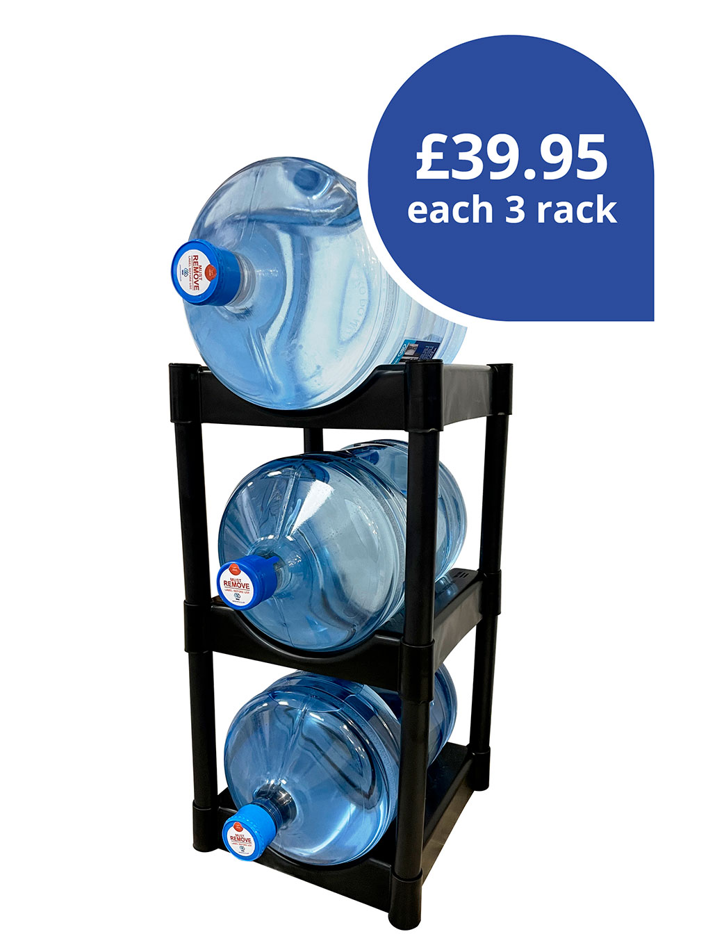 bottled drinking water delivery 3 bottle rack black