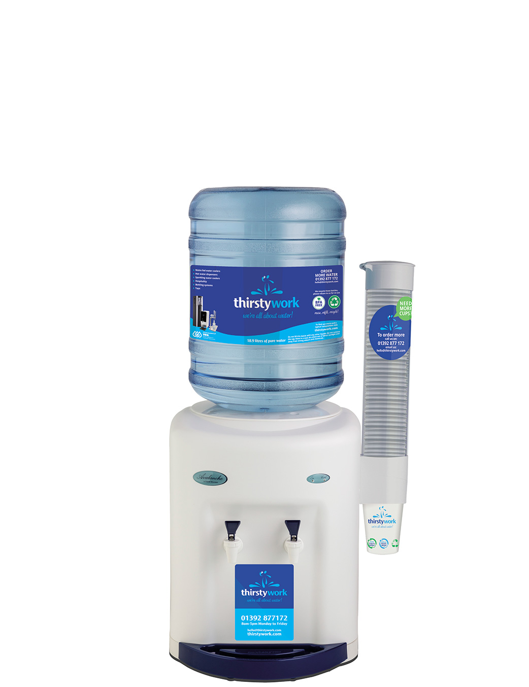 Avalanche Countertop Bottled Water Cooler White BPA Free