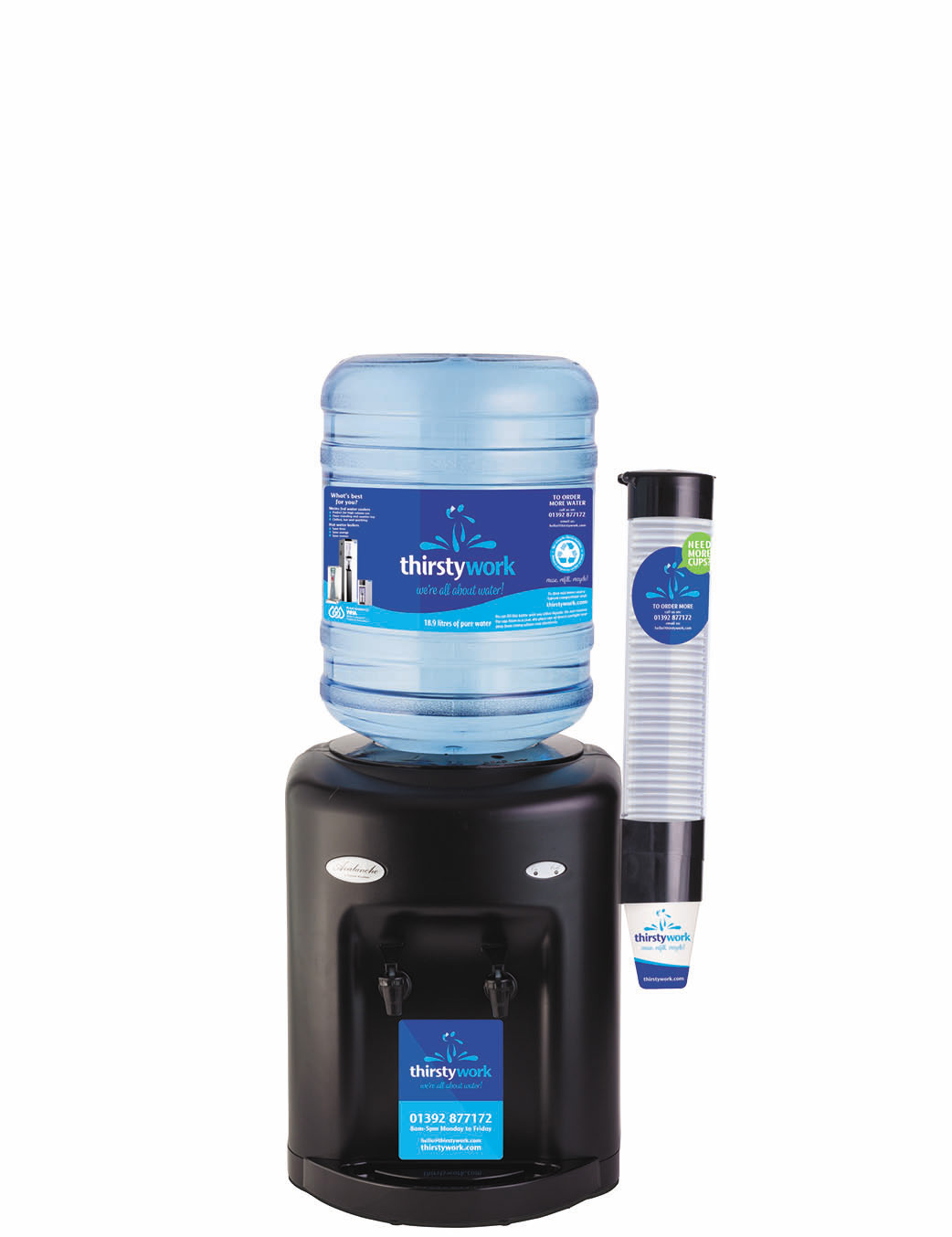 counter top bottled watercooler black