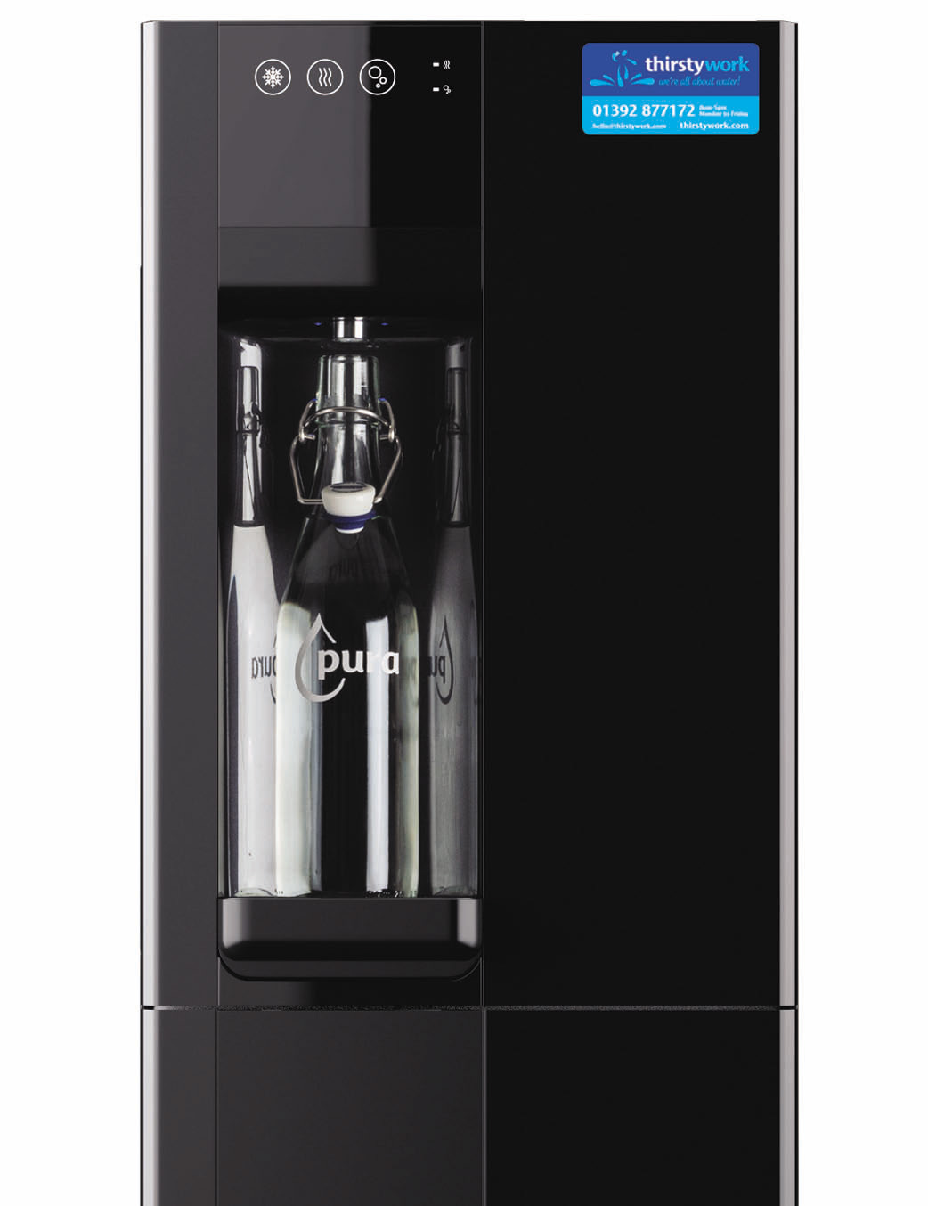 free standing b3 mains fed watercooler black