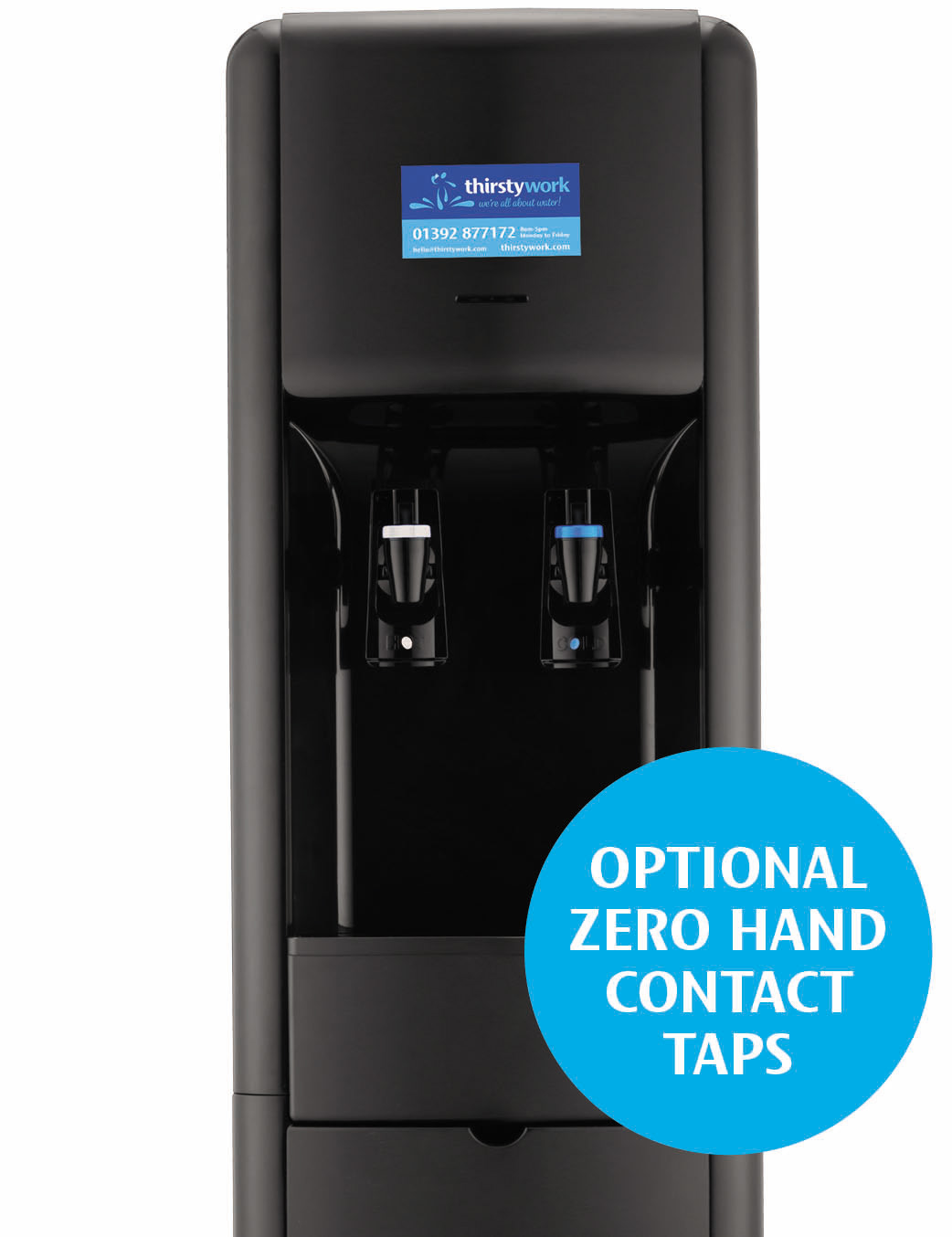 free standing clover mains fed watercooler black