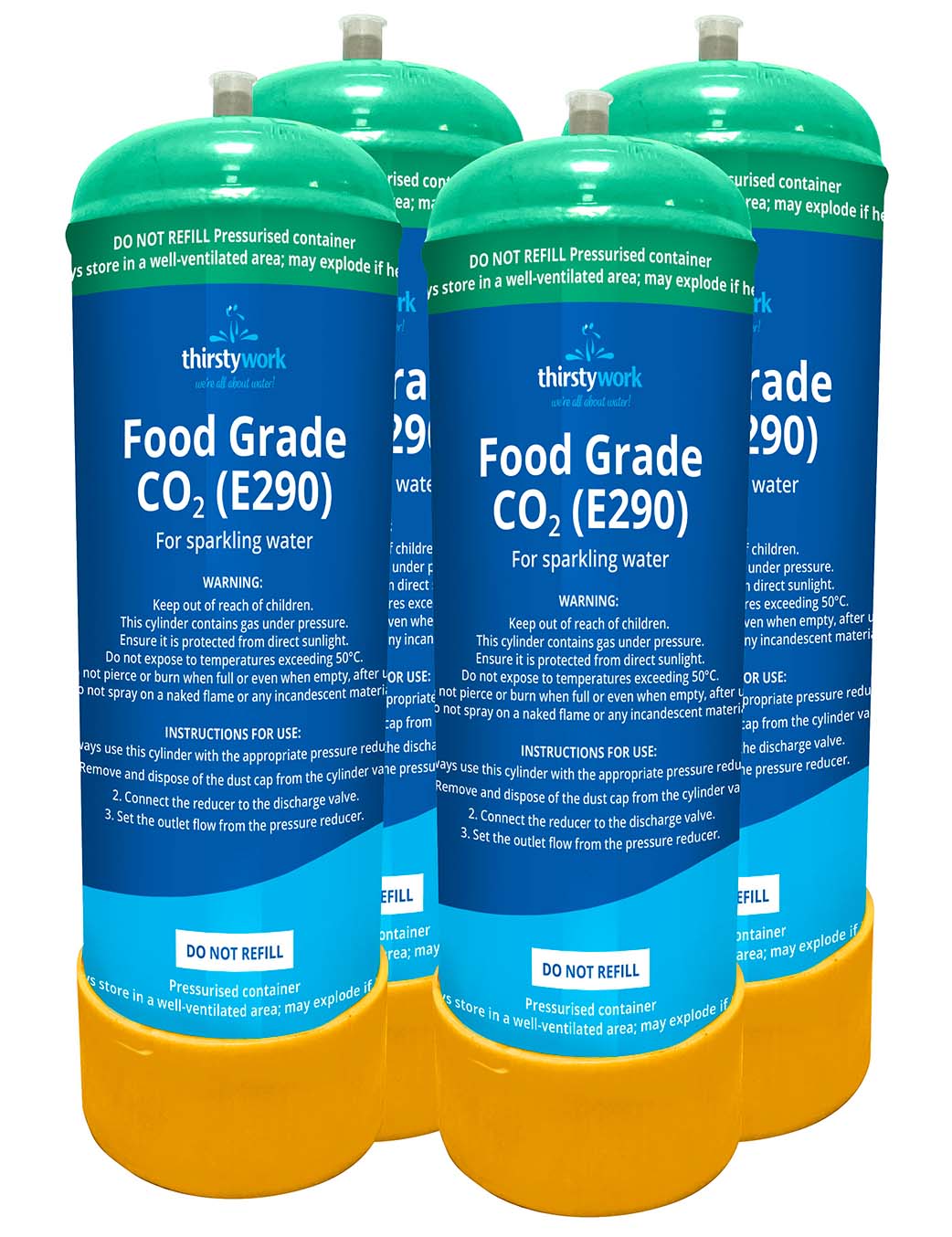 Pack of 4 co2 canisters for our sparkling water coolers