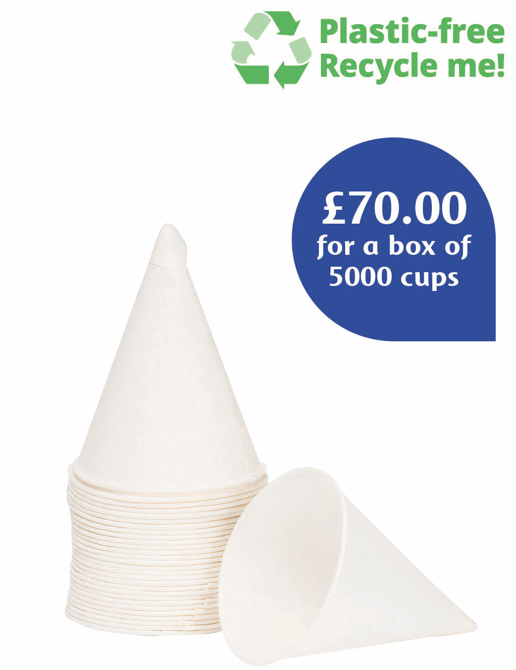 4oz Recyclable Paper Cones Thirsty Work