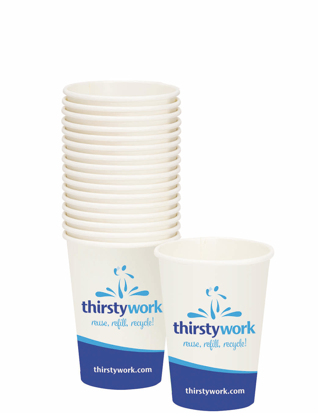 blue paper cups