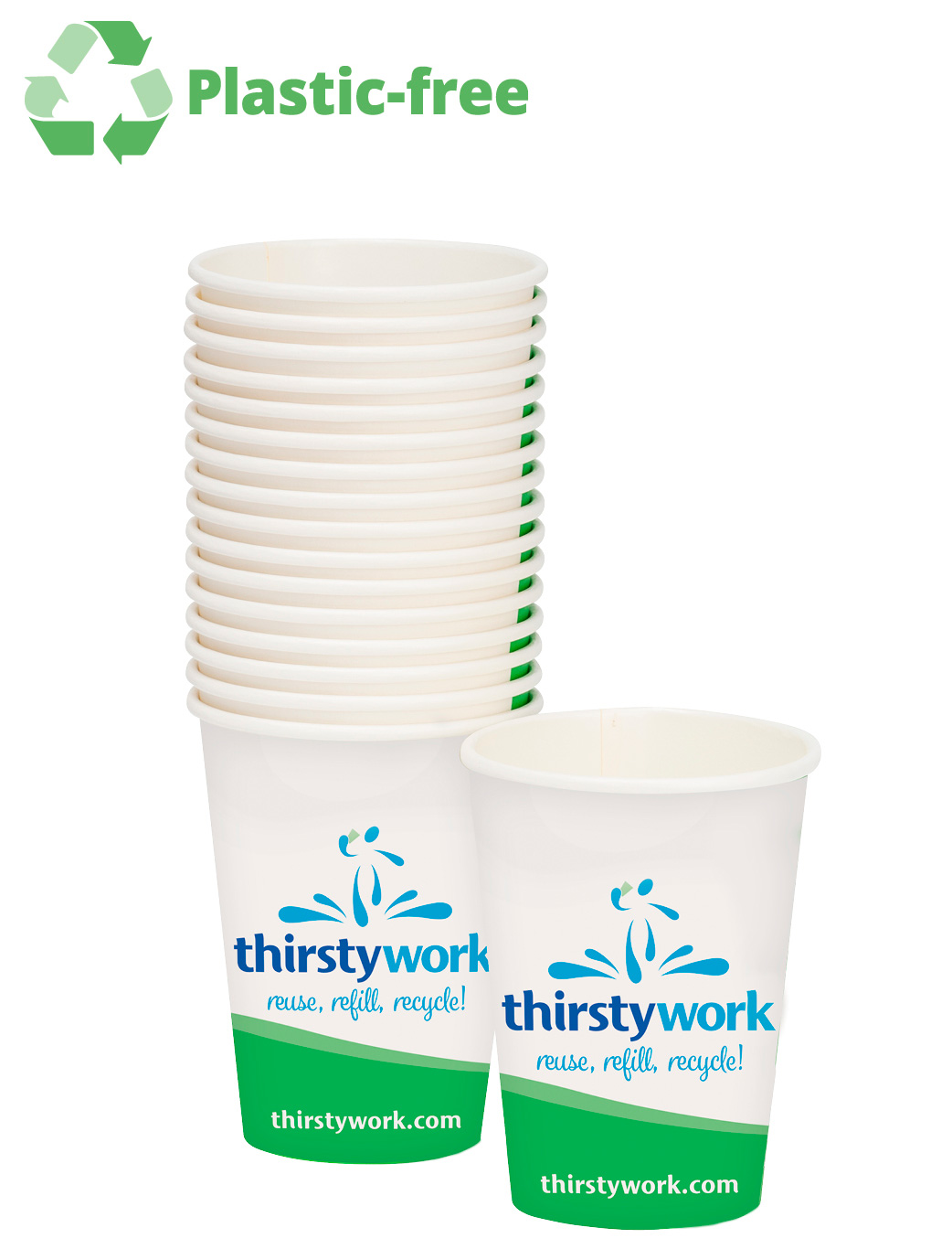 Plastic-free compostable and biodegradable paper cups