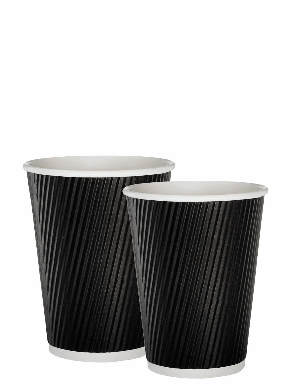 12oz black ripple hot drink cups black