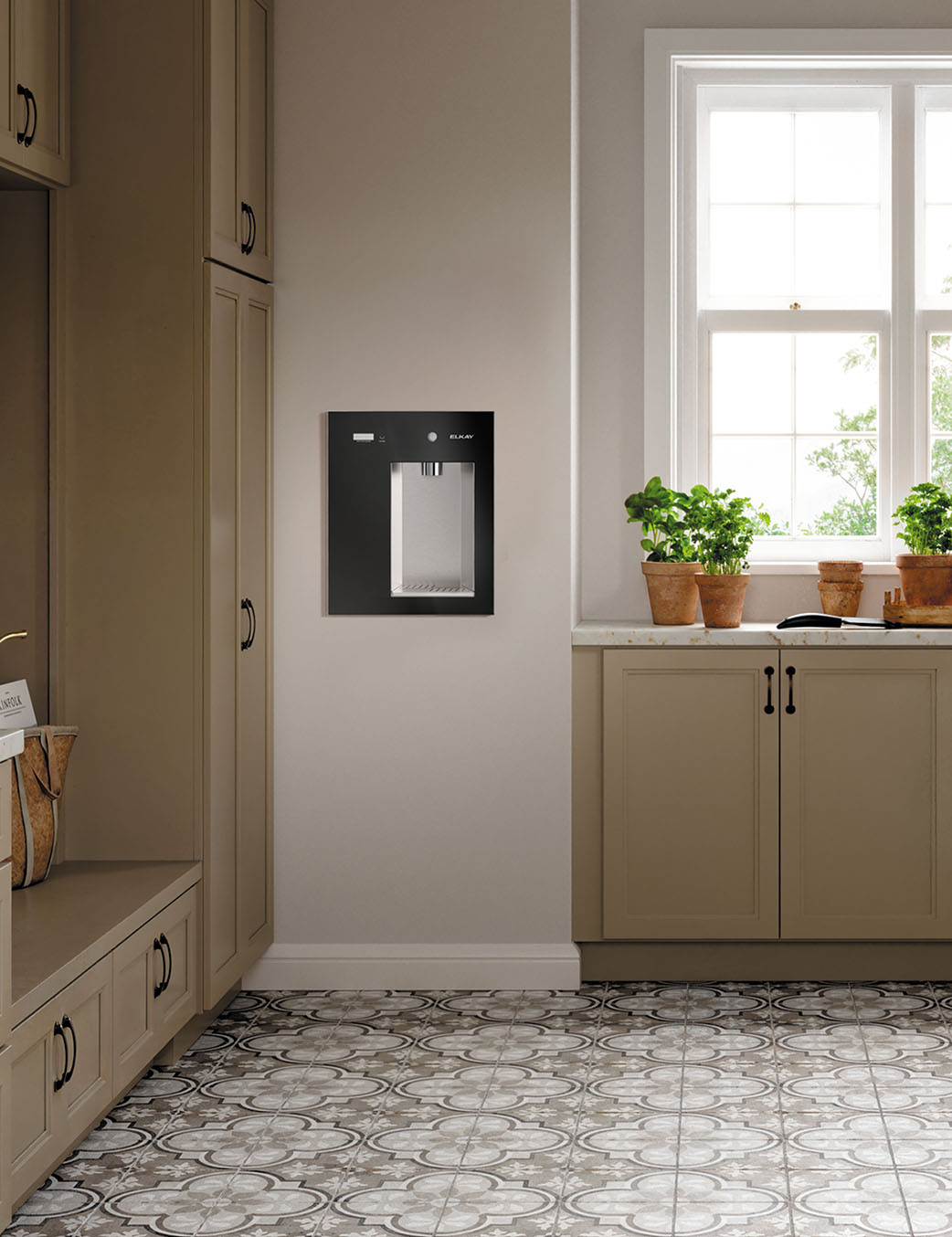 Elkay-LivEZ In-Wall Mounted Manual Filtered Bottle Filling Station in Kitchen