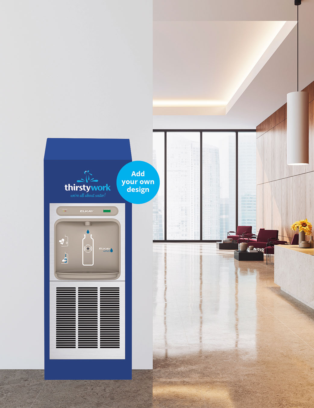 Elkay Refill Stream Steel Cabinet Filtered Bottle Filling Station