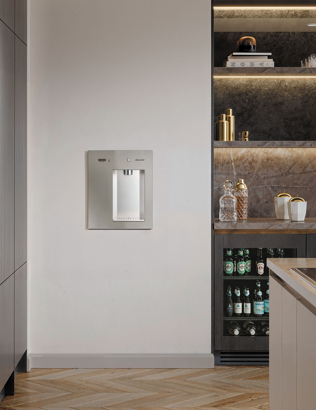 Elkay-LivEZ In-Wall Mounted Manual Filtered Bottle Filling Station Silver in Bar