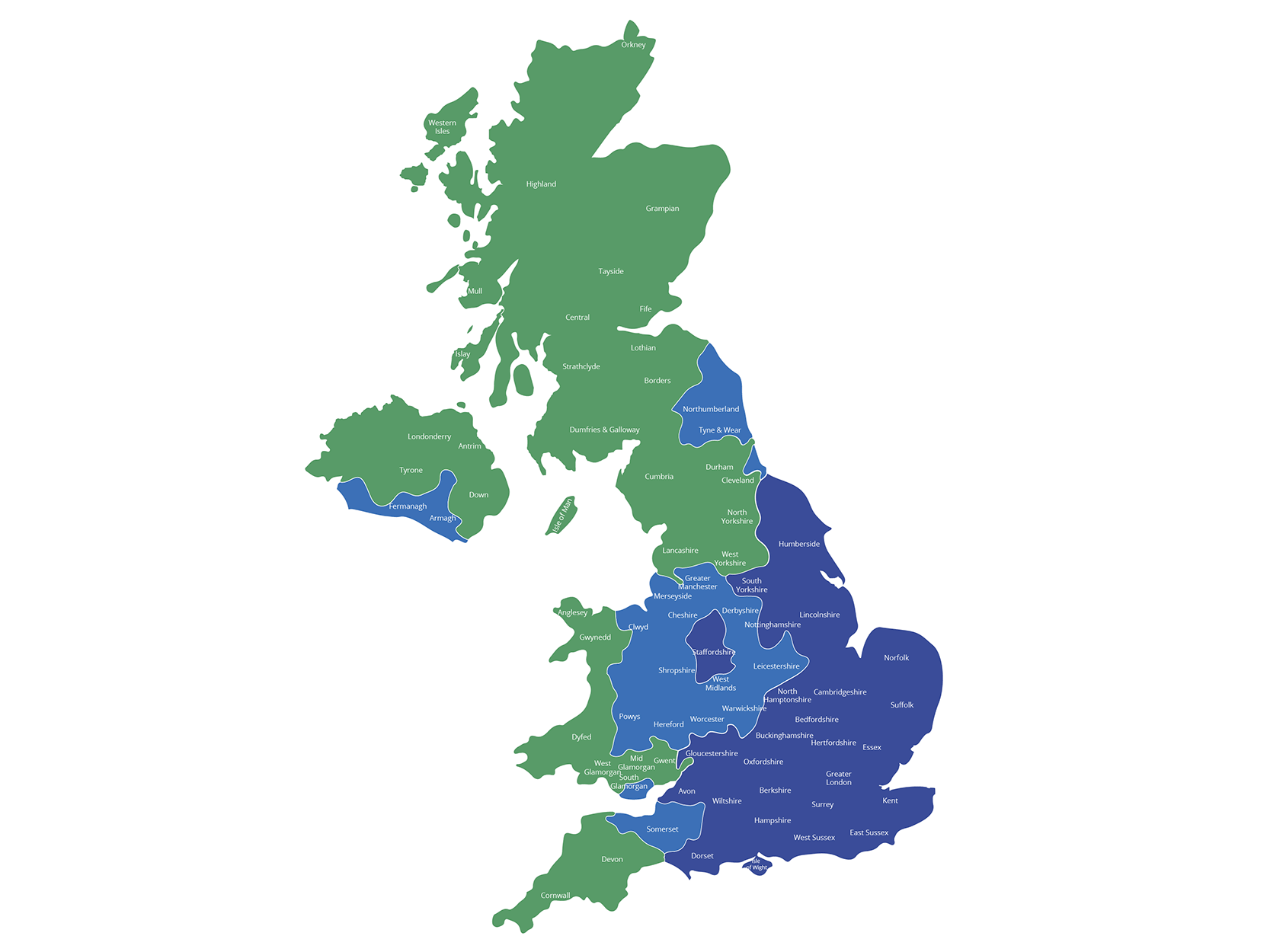 UK Water Hardness Area Map