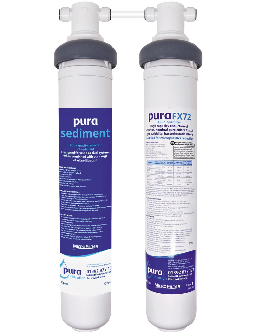 PuraFX72Dual high capacity water filter for medical and hospitality use