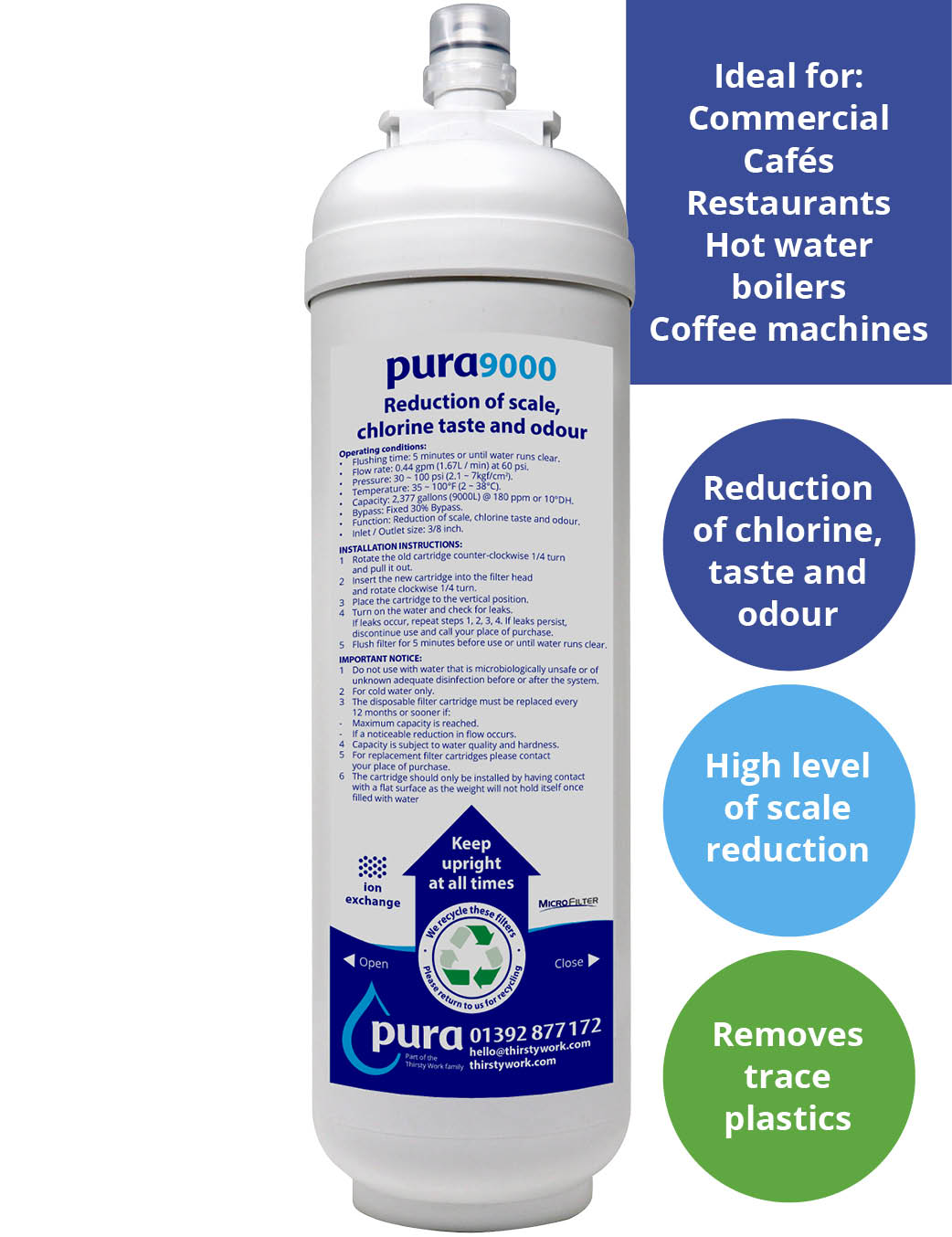 high capacity commercial water filter for use in coffee machines with scale reduction
