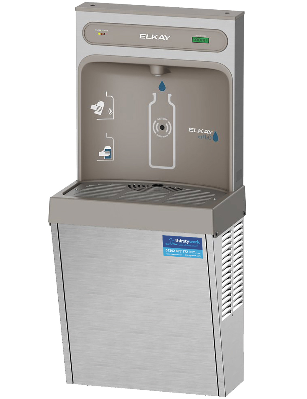 Elkay EZH2O LZ8WSSSMC mains fed refrigerated filtered bottle filler
