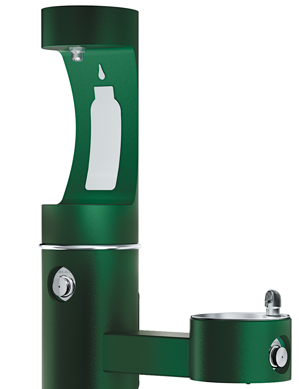 Elkay-Bi-Level Outdoor Pedestal Bottle Filling Station and Pet Bowl LK4420BF1UDBEVG focus