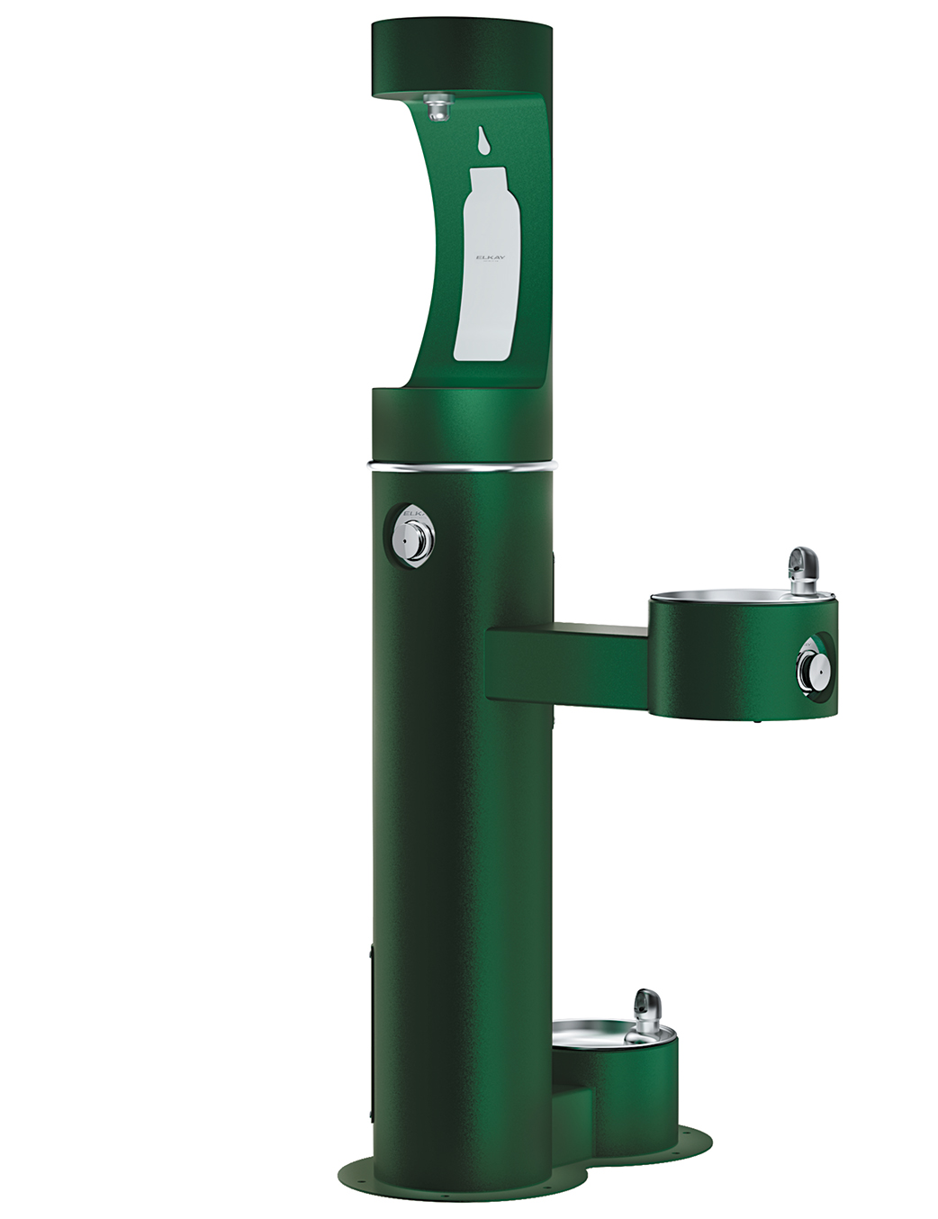 Elkay-Bi-Level Outdoor Pedestal Bottle Filling Station and Pet Bowl LK4420BF1UDBEVG