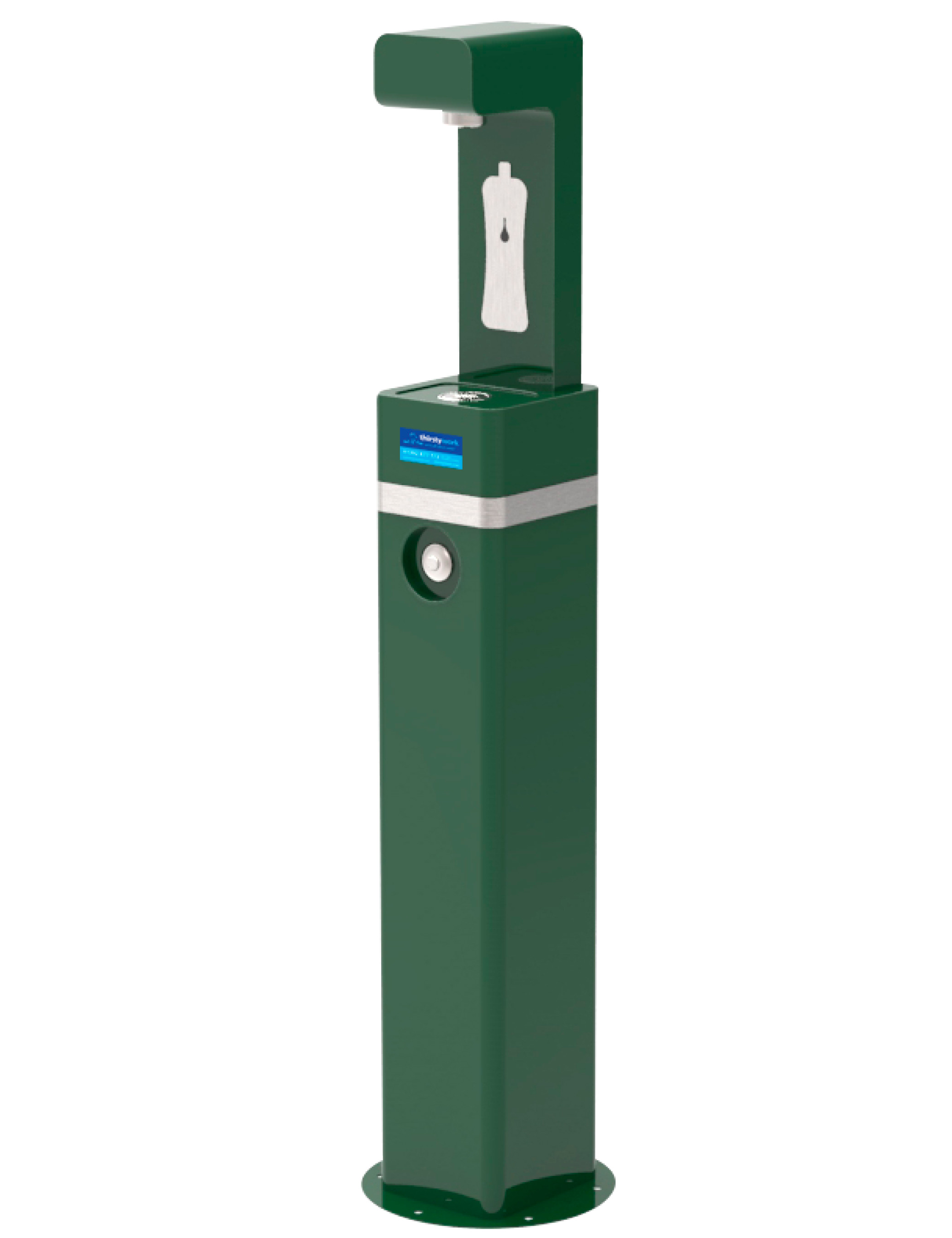 Oasis outdoor floor standing ambient water fountain green