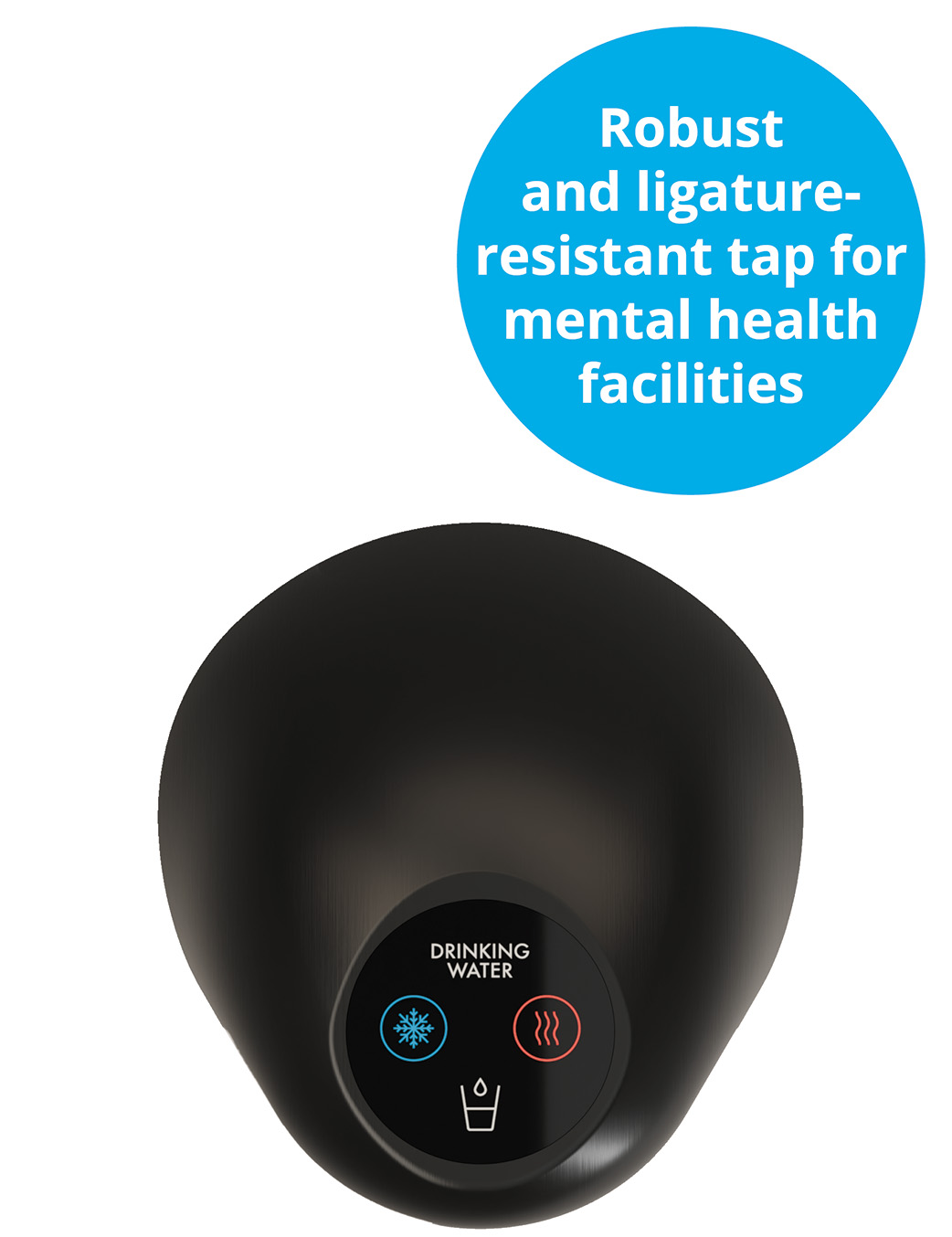 Borg and Overstrom Porpoise ligature-resistant water tap black