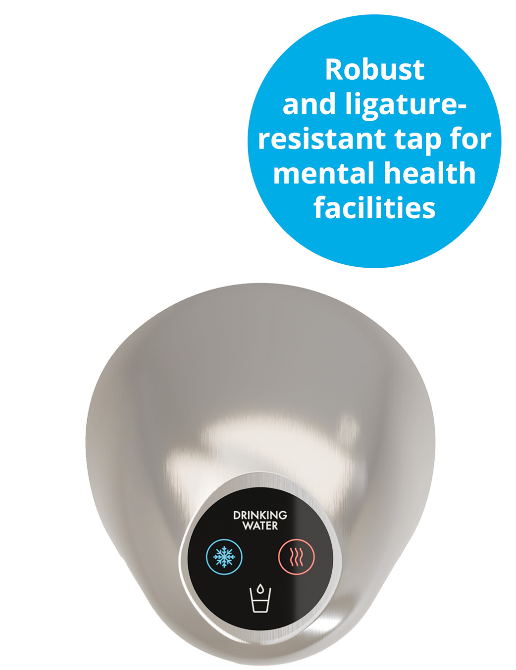 Borg and Overstrom Porpoise ligature-resistant water tap silver