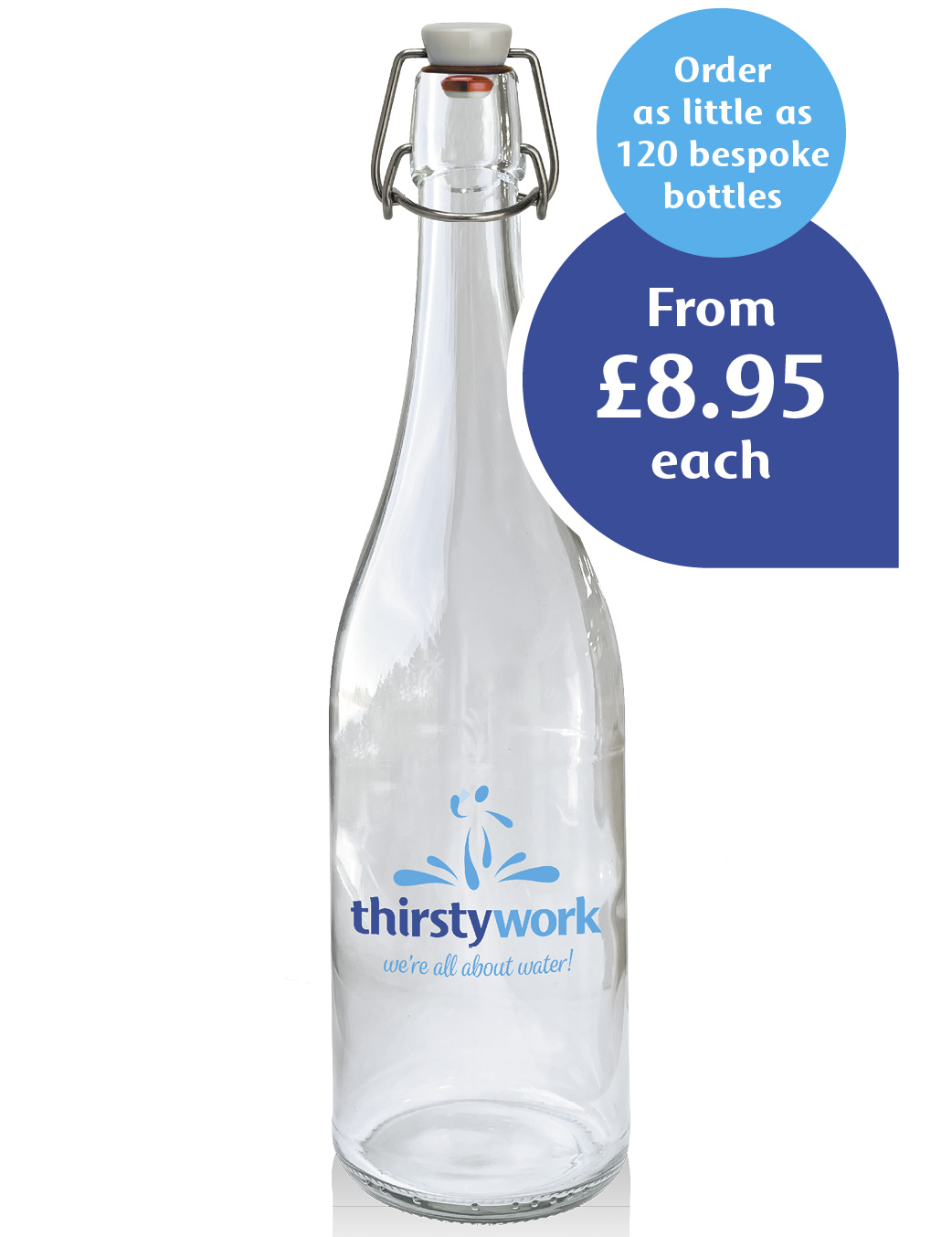 pura glass bottles personalised with your brand