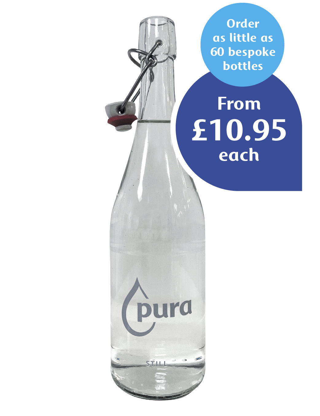 pura personalised glass bottle