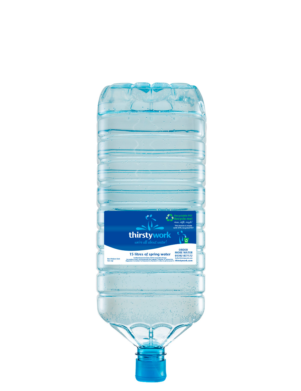 15 litre spring water bottle for construction and building sites