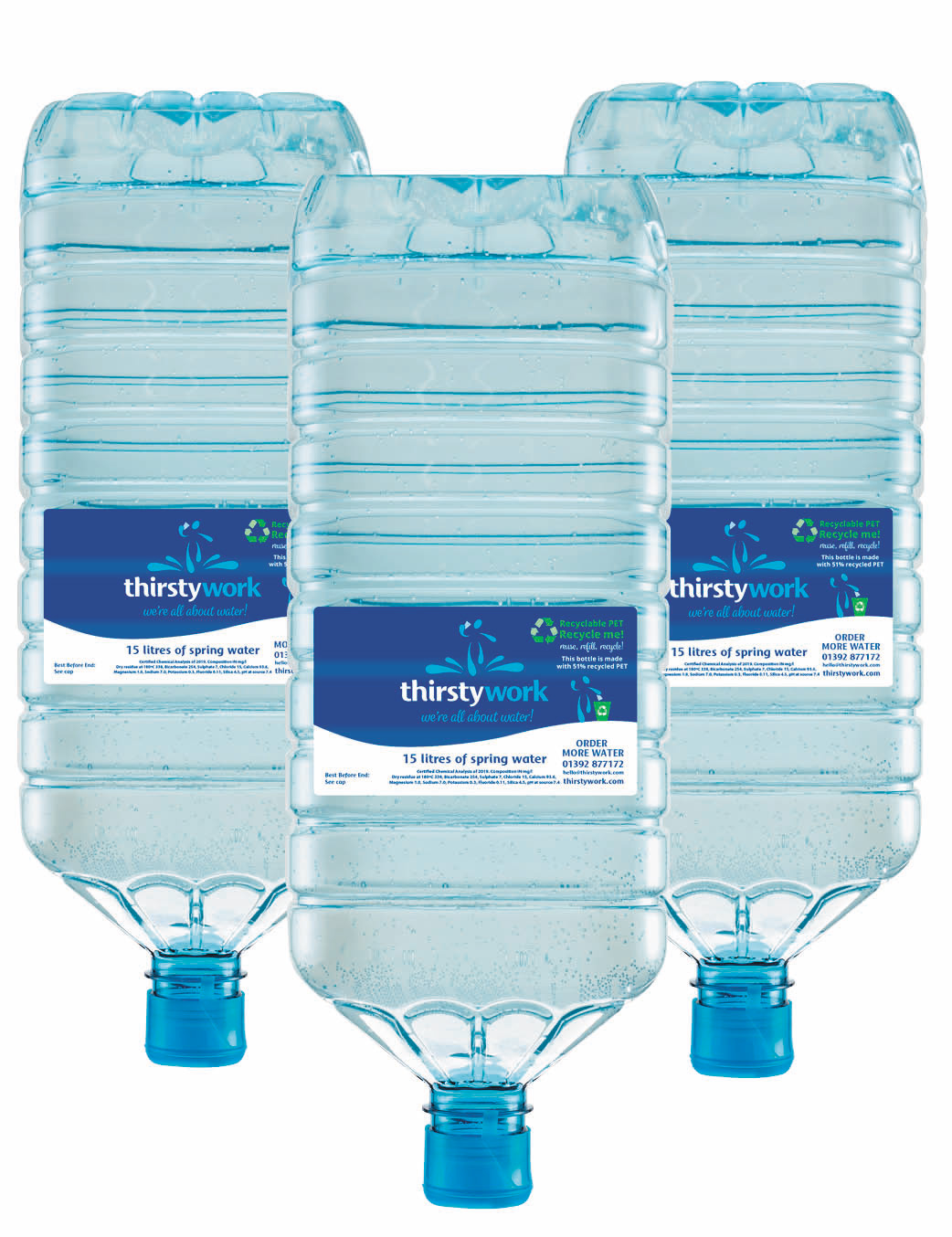 15 litre water bottles for construction sites